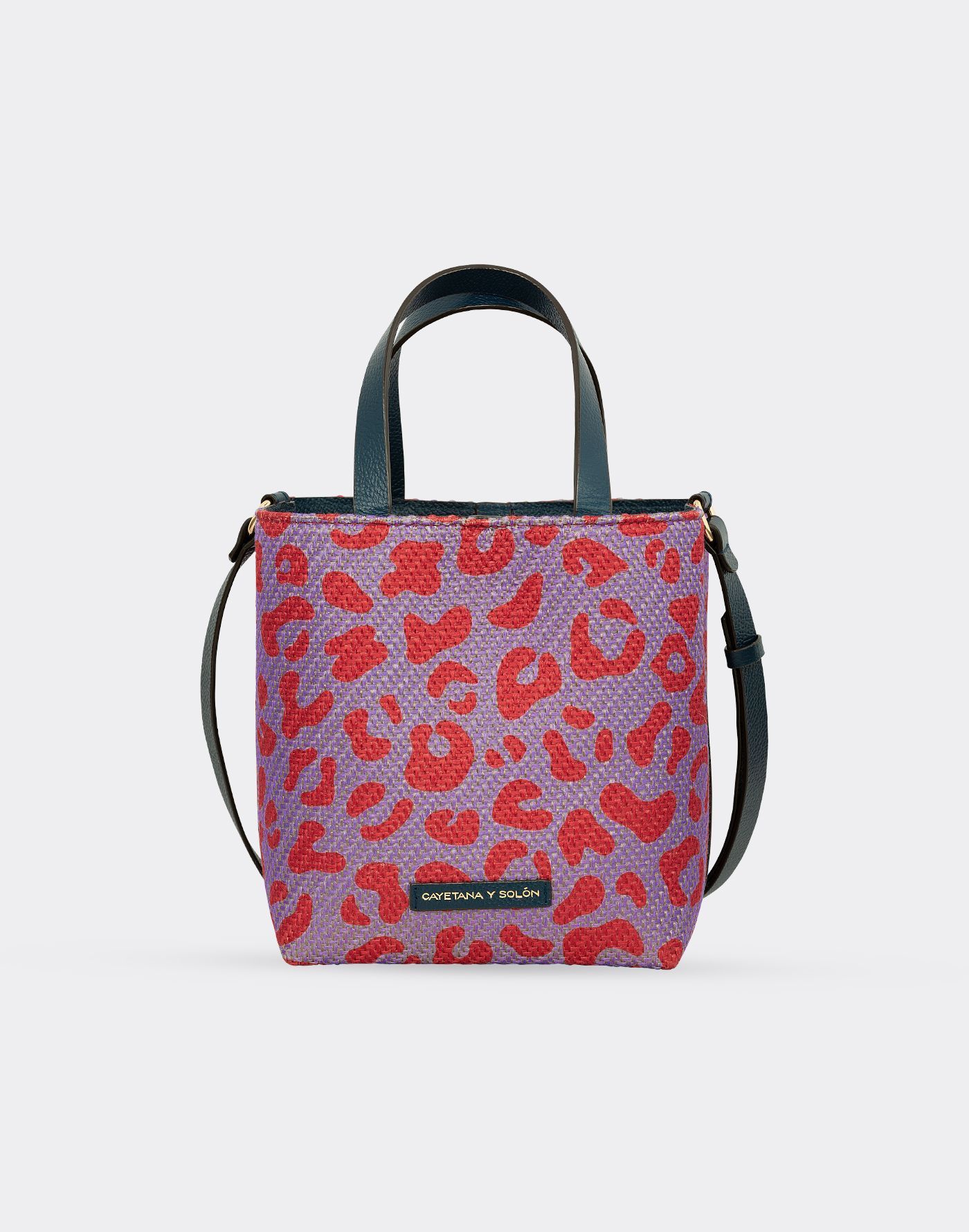 Bucket Leopardo Midi (Lila/Rojo)