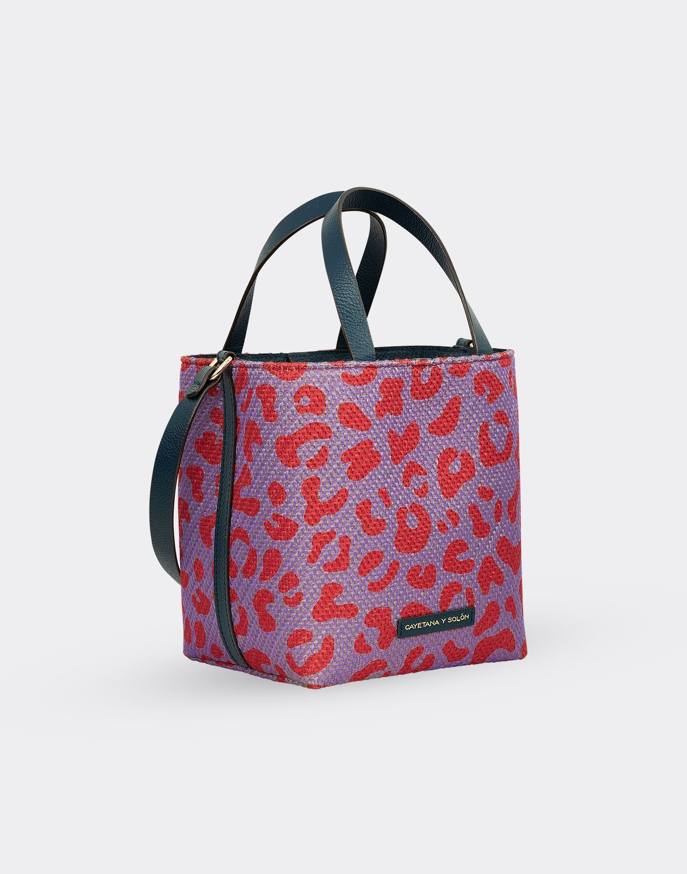 Bucket Leopardo Midi (Lila/Rojo) - Imagen 3