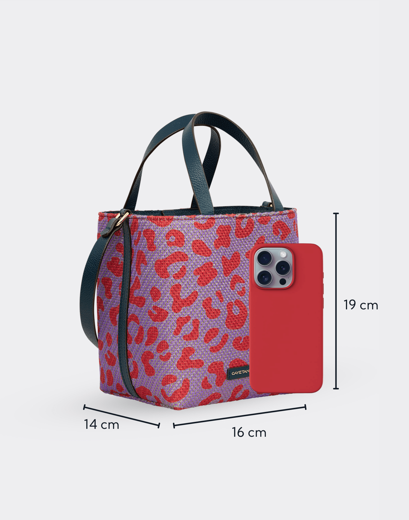 Bucket Leopardo Midi (Lila/Rojo) - Imagen 5