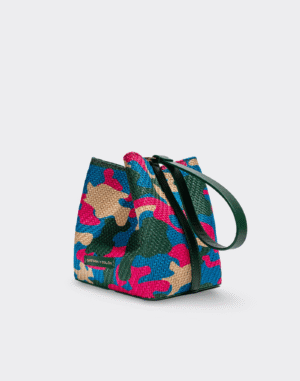 Bucket Bag Camouflage Azul-Fucsia