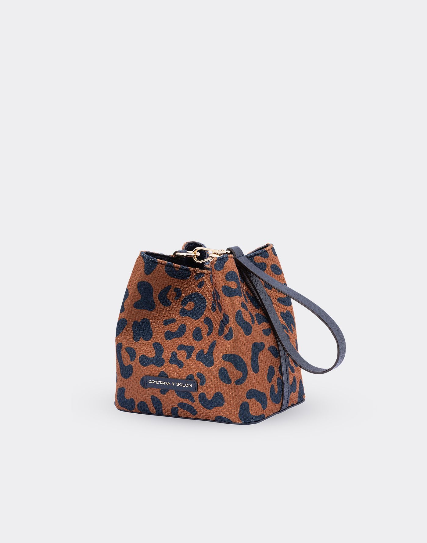 Bucket Mini Leopardo (Camel/Azul)