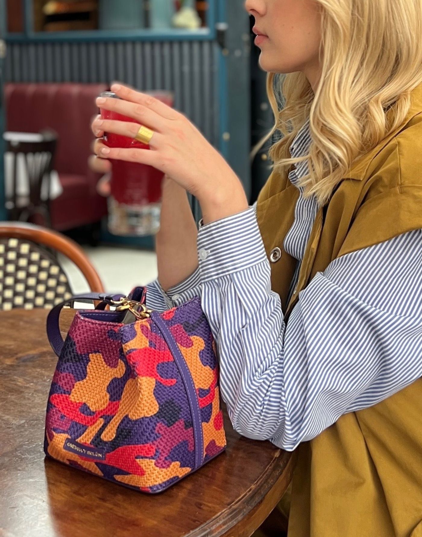 Bucket Bag Camouflage Camel/Morado
