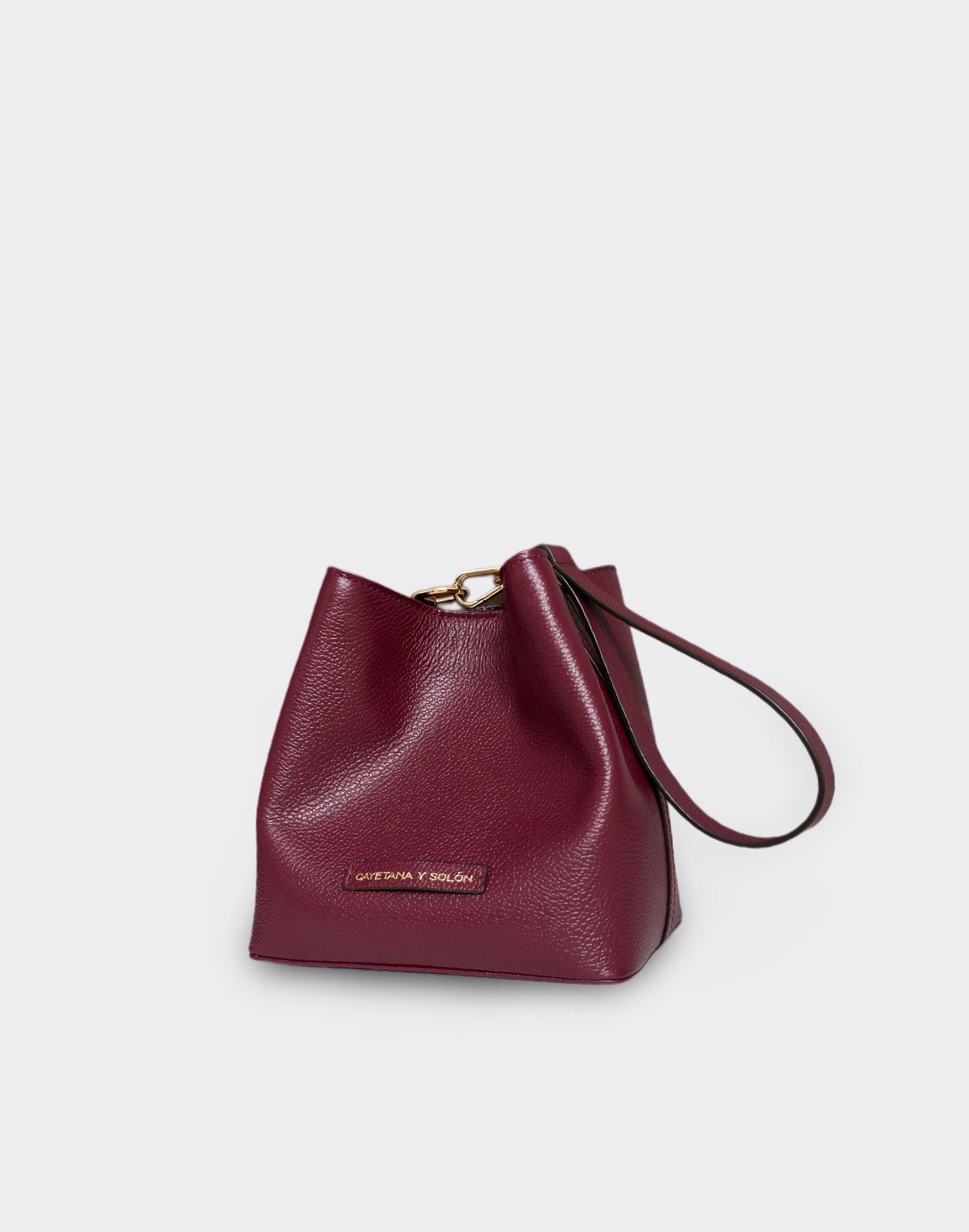 Bucket Cuero Mini Burgundy - Imagen 3