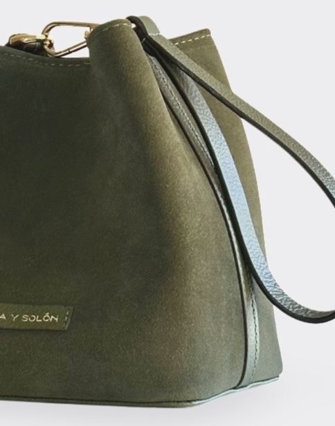 Bucket Suede Mini Verde Oliva - Imagen 4