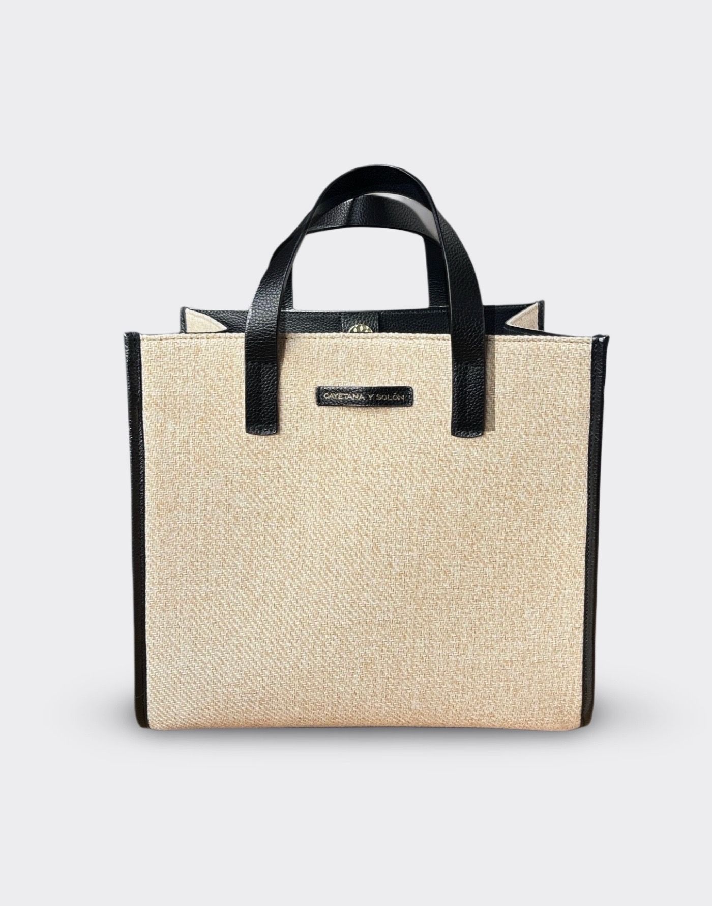 Tote Bag Basics (Beige/Negro)