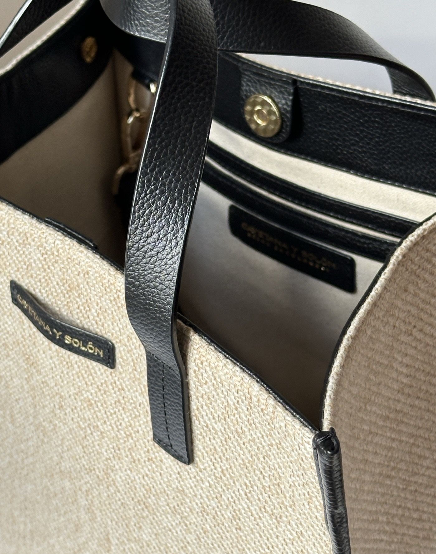 Tote Bag Basics (Beige/Negro) - Imagen 3