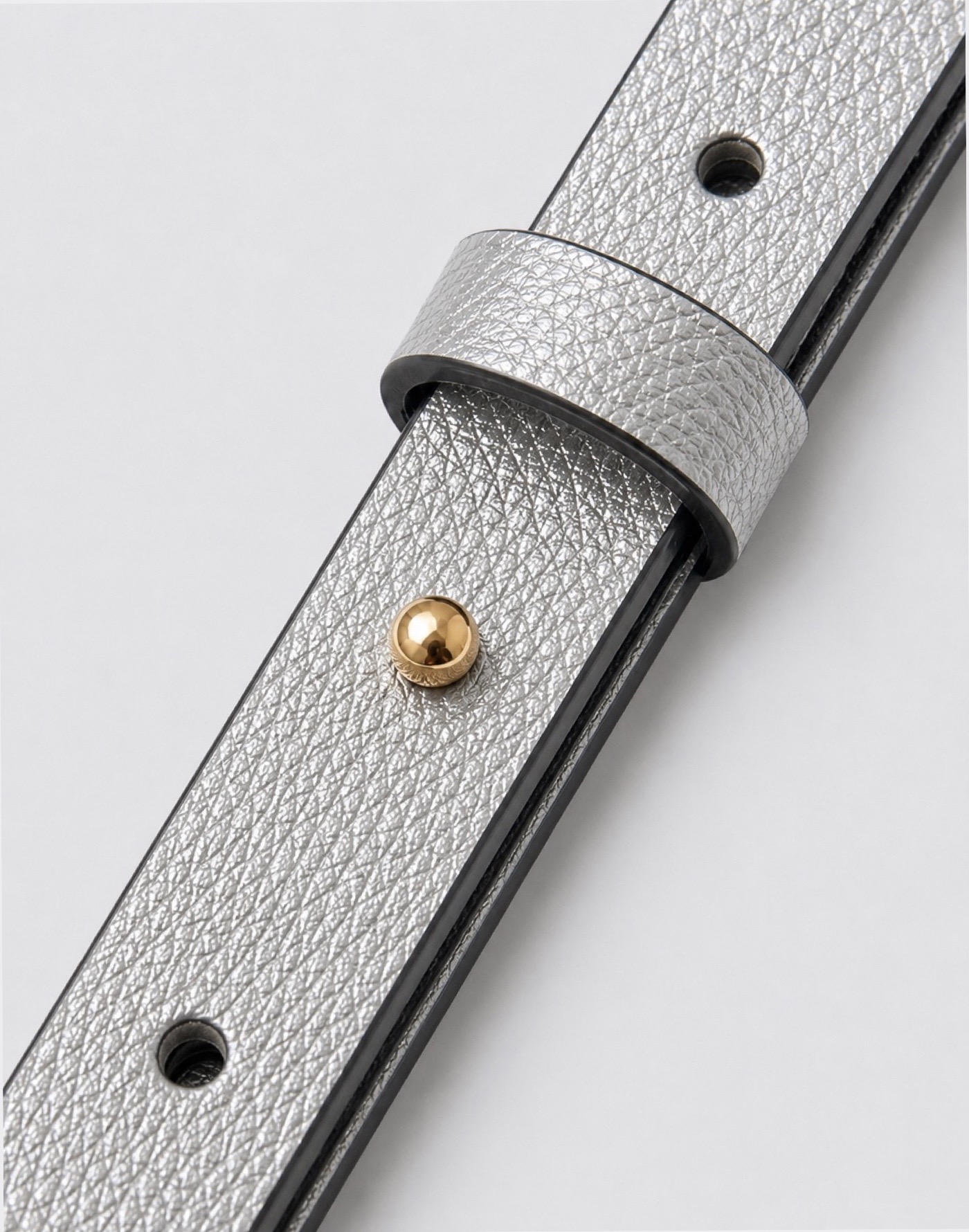 Strap Largo Cuero Plateado - Imagen 2