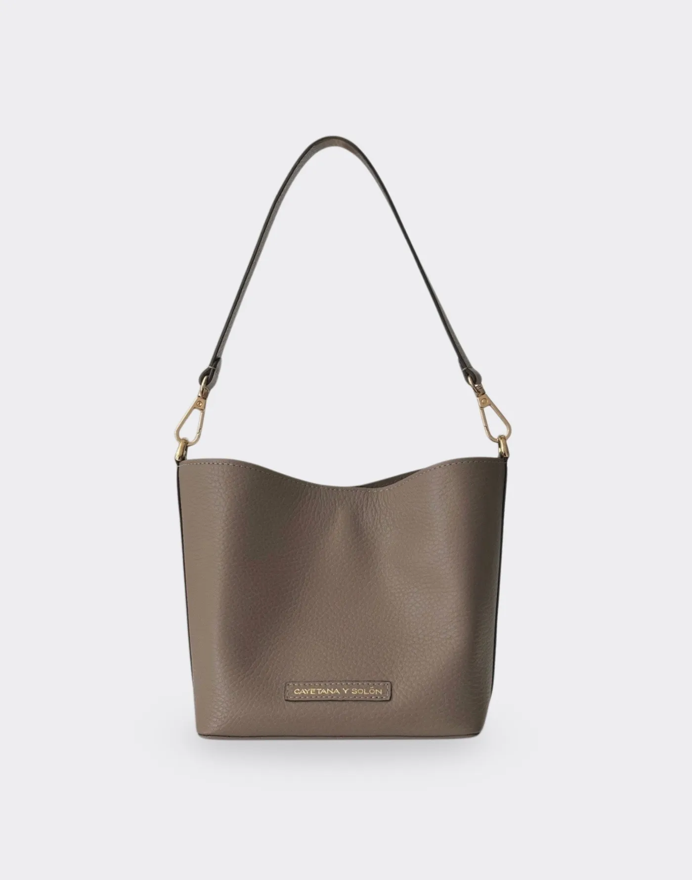 Bucket Cuero Mini Taupe - Imagen 2